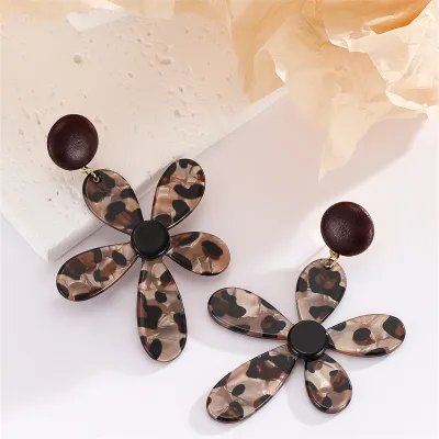 Vintage Leopard Floral Earrings