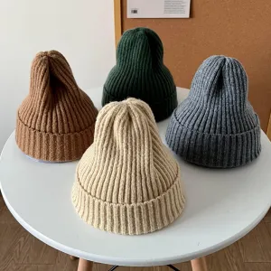 Fashion Casual Autumn And Winter Solid Color Thickened Warm Knitted Hat