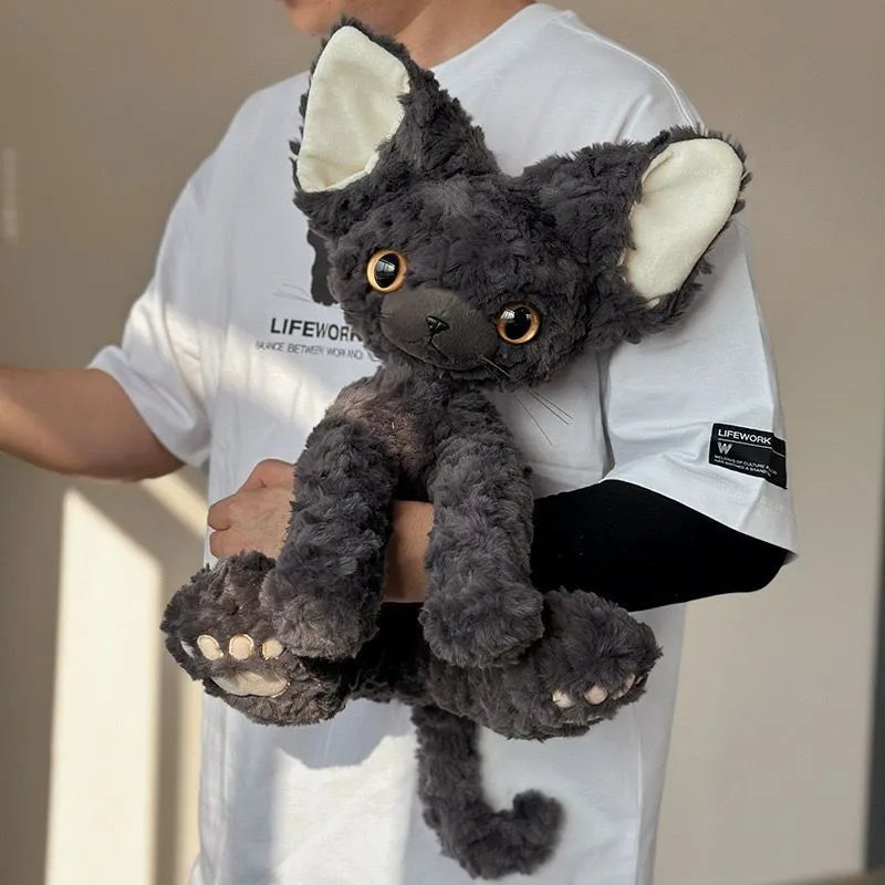 Fashion Cute Black German Cat Plush Toy Doll