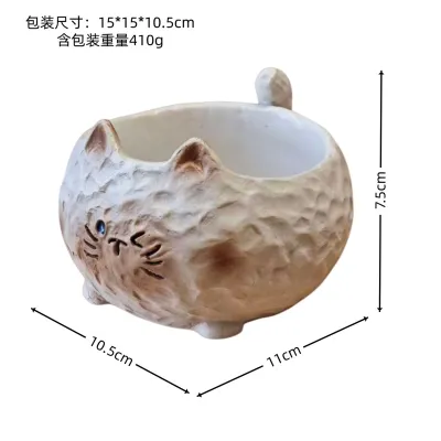 Fashion Cute Siamese Cat Flower Resin Vase Crafts Ornaments