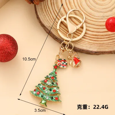 Christmas Series Alloy Cute Christmas Tree Old Snowflake Gloves Bag Pendan Keychain
