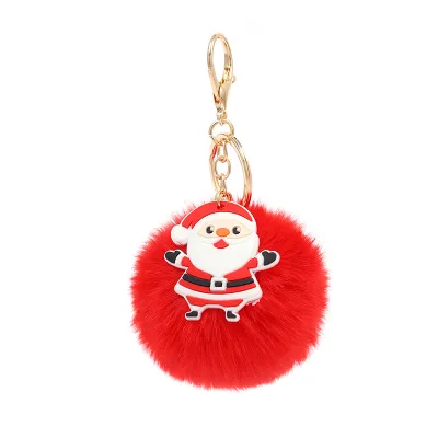 Christmas Fashion Creative Cartoon Cute Plush Fur Ball Pendant Keychain