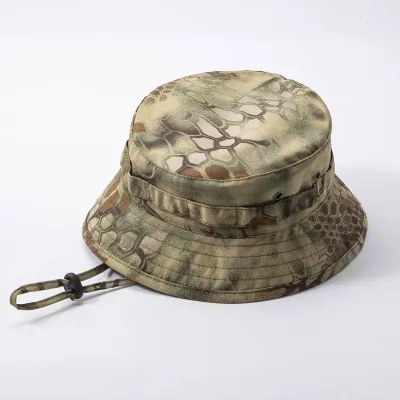 Men'S Fashion Casual Camouflage Breathable Wear-Resistant Canvas Round Bucket Hats