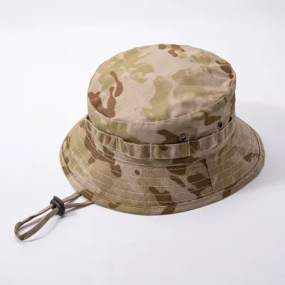 Men'S Fashion Casual Camouflage Breathable Wear-Resistant Canvas Round Bucket Hats