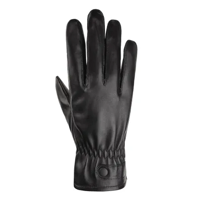 Men'S Fashion Casual Winter Fleece-Lined Warm Genuine Leather Gloves