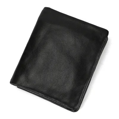 Fashion Casual Solid Color Oil Wax Leather Multi-Card Short Wallet