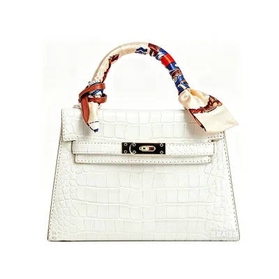 Women Fashion Casual Solid Color Crocodile Pattern Handbag