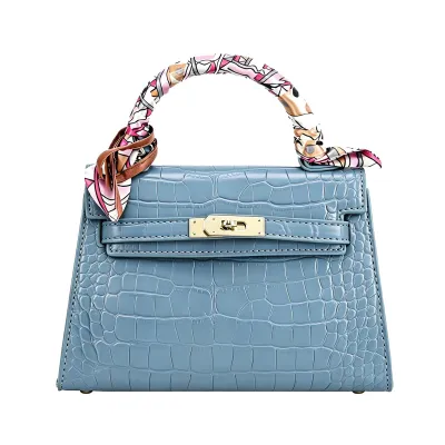 Women Fashion Casual Solid Color Crocodile Pattern Handbag