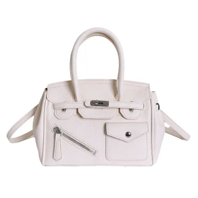 Women Fashion Casual Contrast Color Large Capacity Handbag