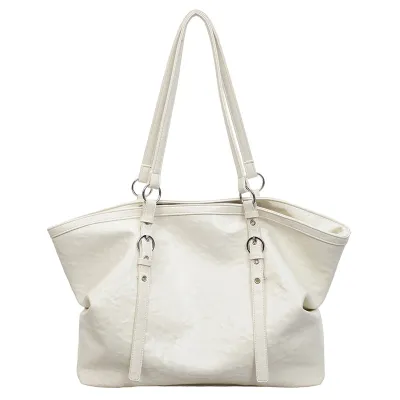 Women Fashion Casual Retro Autumn And Winter Solid Color Large Capacity Shoulder Bag