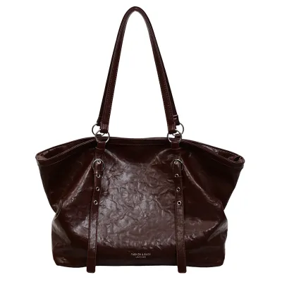 Women Fashion Casual Retro Autumn And Winter Solid Color Large Capacity Shoulder Bag