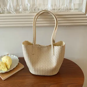 Women Fashion Casual Solid Color Large Capacity Shoulder Bag