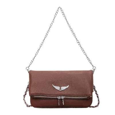Women Fashion Casual Retro Solid Color Small Square Chain Shoulder Bag