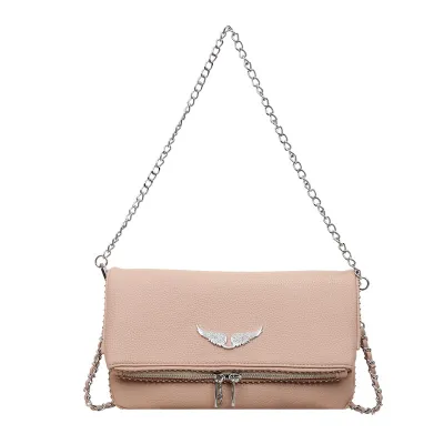 Women Fashion Casual Retro Solid Color Small Square Chain Shoulder Bag