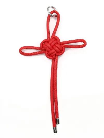 Women Fashion Solid Color Hand-Woven Ruyi Knot Keychain