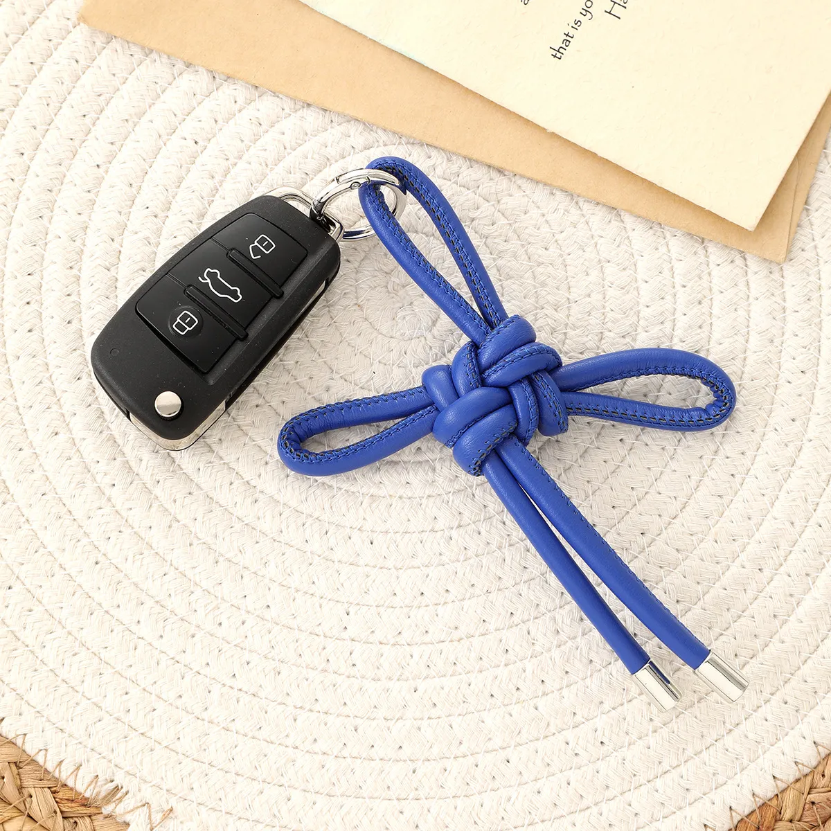 Women Fashion Solid Color Hand-Woven Ruyi Knot Keychain