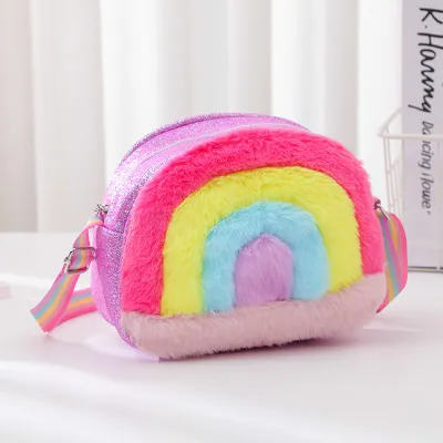 Kids Girls Fashion Cute Cartoon Plush Crossbody Bag