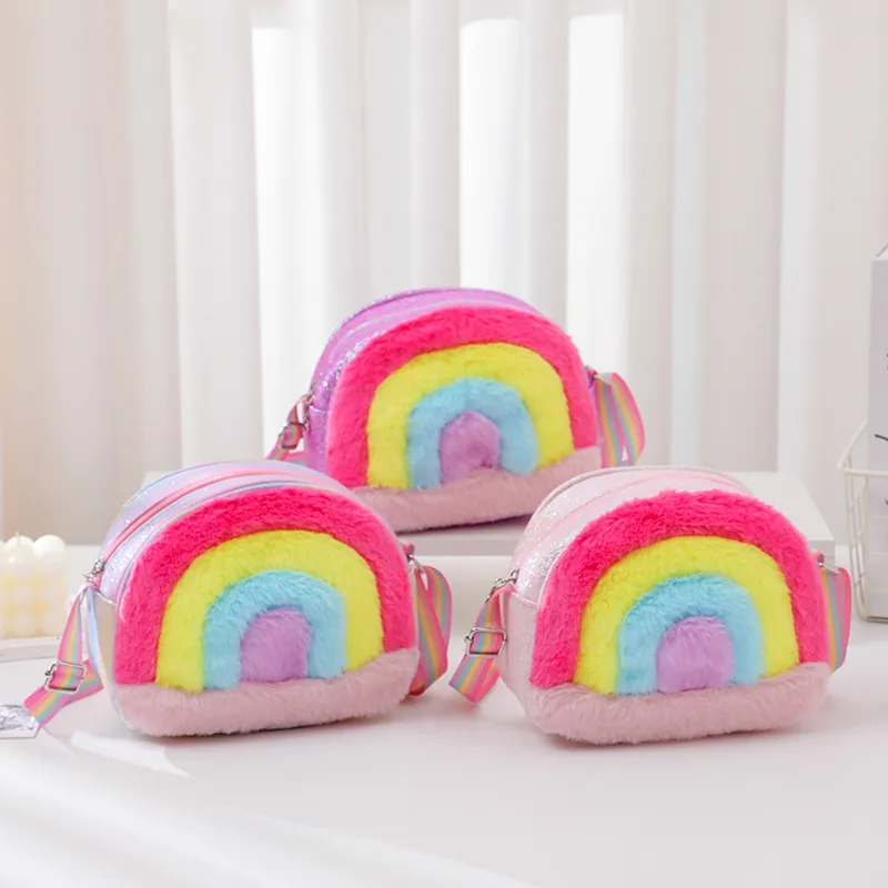 Kids Girls Fashion Cute Cartoon Plush Crossbody Bag