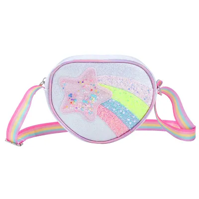 Kids Girls Fashion Cute Love Glitter Shoulder Bag