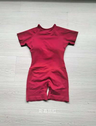 Women Fashion Solid Color Short-Sleeve Backless Seamless Yoga Sports Rompers