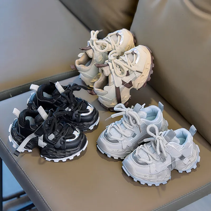 Kids Boys And Girls Fashion Spring And Autumn Mesh Breathable Sneakers