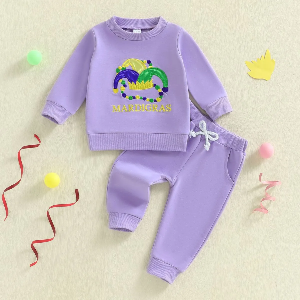 Kids Baby Girls Fashion Casual Spring And Autumn Cartoon Embroidered Long Sleeve Sweatshirt Pants Two-Piece Set