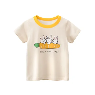 Kids Girls Fashion Casual Summer Printed Short Sleeve T-Shirt