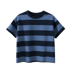 Kids Boys Fashion Summer Stripe Short-Sleeve T-Shirt