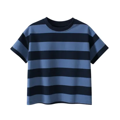 Kids Boys Fashion Summer Stripe Short-Sleeve T-Shirt