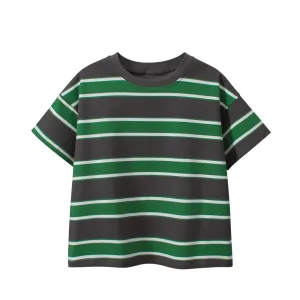 Kids Boys Fashion Casual Summer Stripe Short-Sleeve T-Shirt