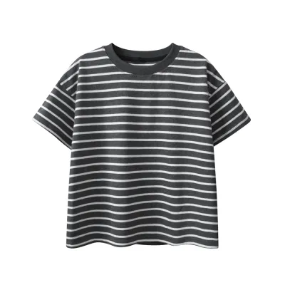 Kids Boys And Girls Fashion Summer Stripe Short-Sleeve T-Shirt