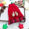 Golden Elk Christmas Wool Dress