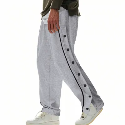 Men'S Fashion Casual Autumn And Winter Buckle Side Pants
