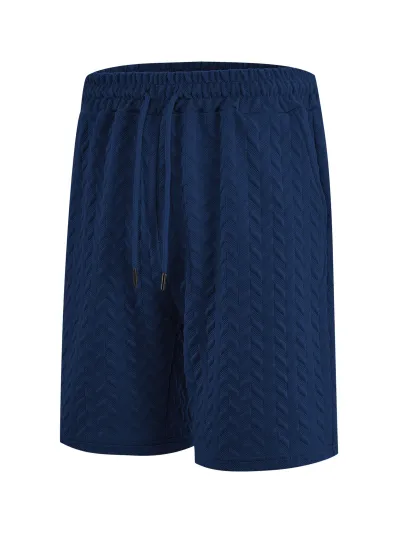 Men'S Fashion Casual Summer Solid Color Jacquard Loose Shorts