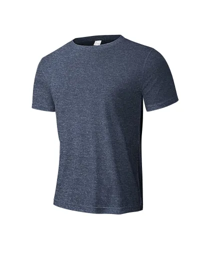 Men'S Fashion Casual Summer Solid Color Breathable Slim-Fit Round Neck Short Sleeve T-Shirt