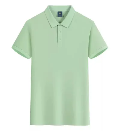 Men Fashion Casual Summer Solid Color Lapel Short-Sleeve Polo Shirt