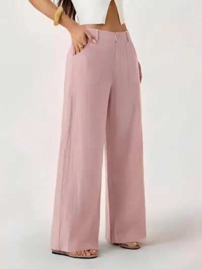 Women Fashion Casual Cotton Linen Wide-Leg Pants
