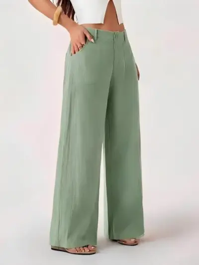 Women Fashion Casual Cotton Linen Wide-Leg Pants