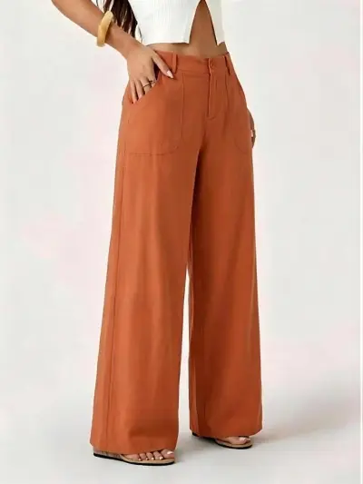 Women Fashion Casual Cotton Linen Wide-Leg Pants