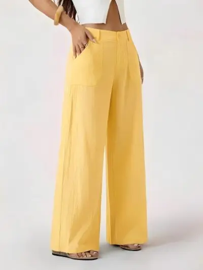 Women Fashion Casual Cotton Linen Wide-Leg Pants