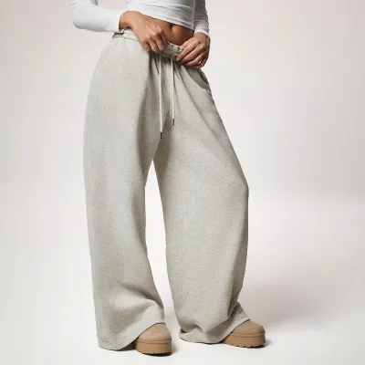 Women Fashion Casual Winter Solid Color Velvet Loose Wide Leg Pants