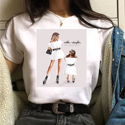 Women Fashion Casual Printed Short-Sleeve T-Shirt