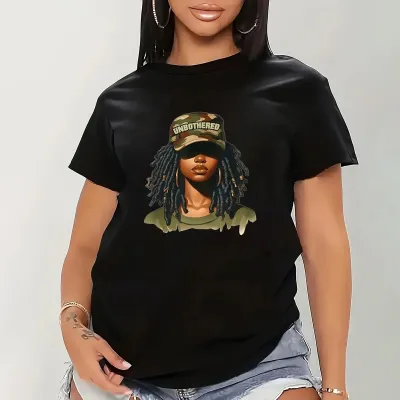 Women Fashion Casual Camouflage Pattern Printed Short-Sleeve Loose T-Shirt