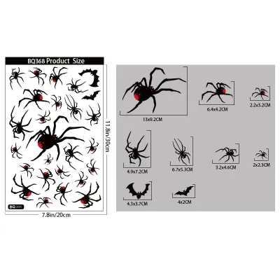 Halloween Creative Spider Web Window Electrostatic Stickers Decoration