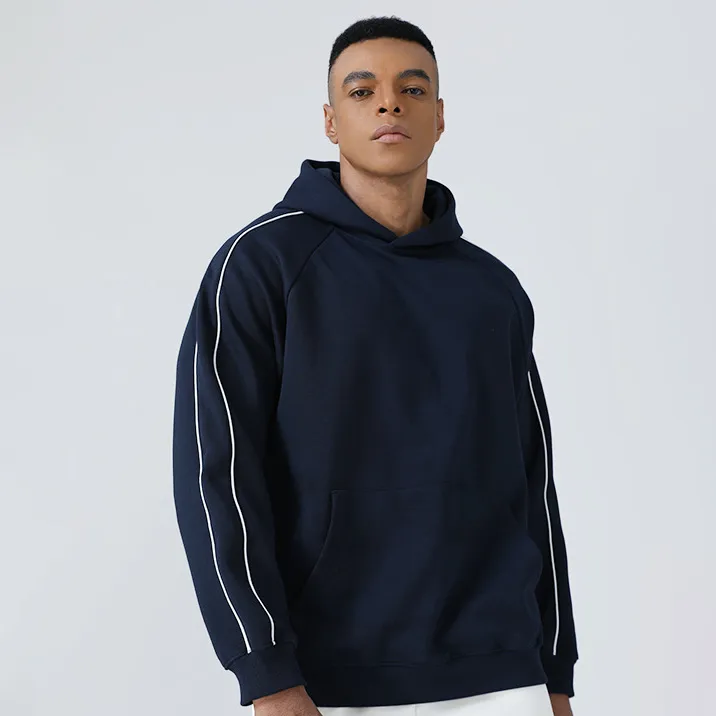 Men Fashion Casual Cotton Autumn Cotton 380gsm Long-Sleeve Loose Hoodies