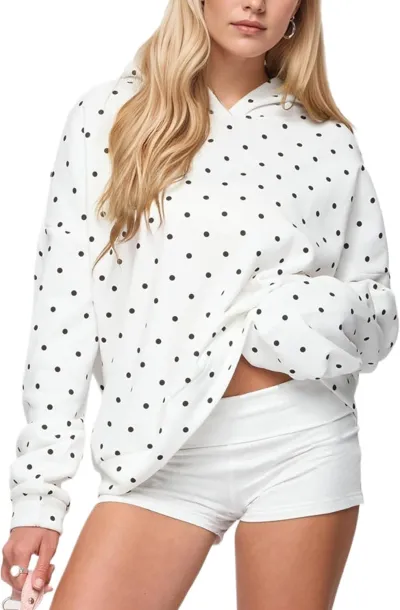 Women Fashion Casual Autumn And Winter Polka Dot Print Loose Long-Sleeve Hoodies