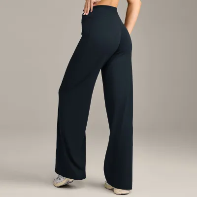 Women Fashion Casual Solid Color Straight Quick-Drying No Embarrassment Line Stretch Yoga Sports Pants