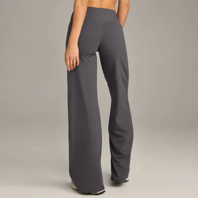 Women Fashion Casual Solid Color Straight Quick-Drying No Embarrassment Line Stretch Yoga Sports Pants