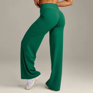 Women Fashion Casual Solid Color Straight Quick-Drying No Embarrassment Line Stretch Yoga Sports Pants