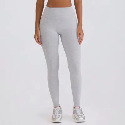 Women Fashion Solid Color Line Peach Hip Tight Yoga Pants